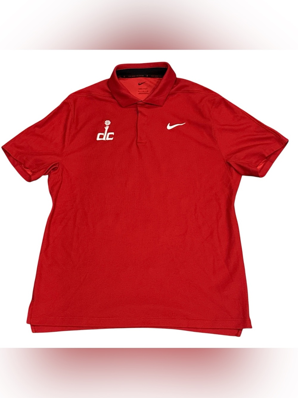 Nike Washington Wizards Basketball Tiger Woods Collection Red Polo Shirt Mens M